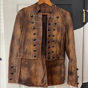 All Saints Distressed Brown Military Jacket